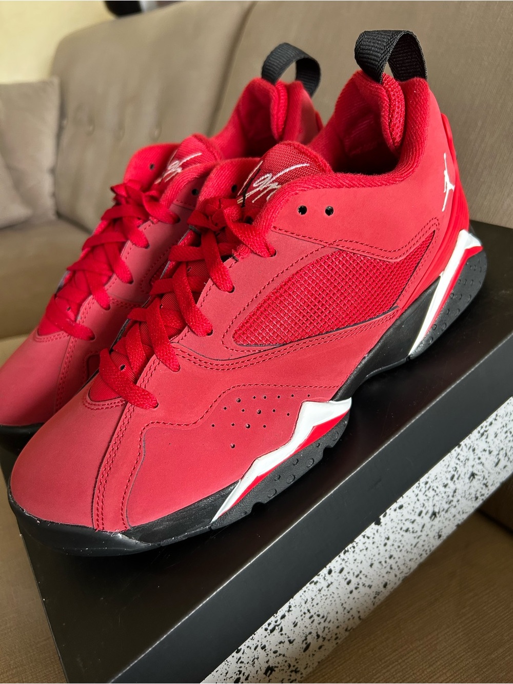 Jordan Men's Red and Black Low-Top Sneakers